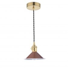 Vintage umber and brass ceiling pendant