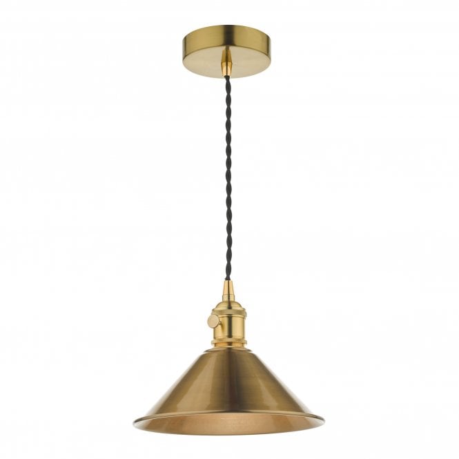HADANO Ceiling Pendant Natural Brass With Aged Brass Shade
