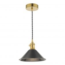 Ceiling Pendant Natural Brass Aged Pewter Shade