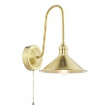 natural brass, vintage-inspired wall light with an aged brass shade 