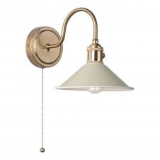 Brass and cream vintage switched wall light