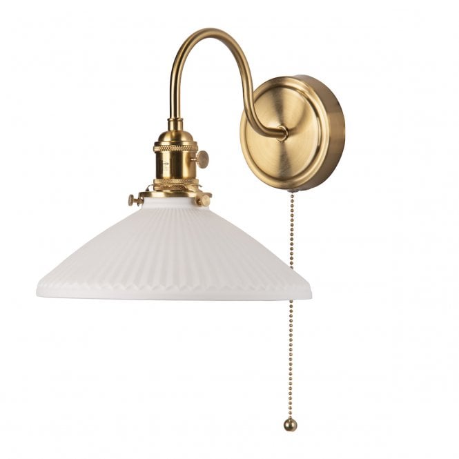 Hadano Wall Light in Natural Brass with Ceramic Shade