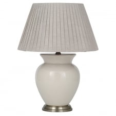 natural cream ceramic table lamp with pleated shade