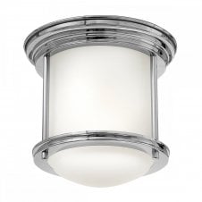 HADRIAN 1 Light Flush Mount in Opal Glass and Polished Chrome