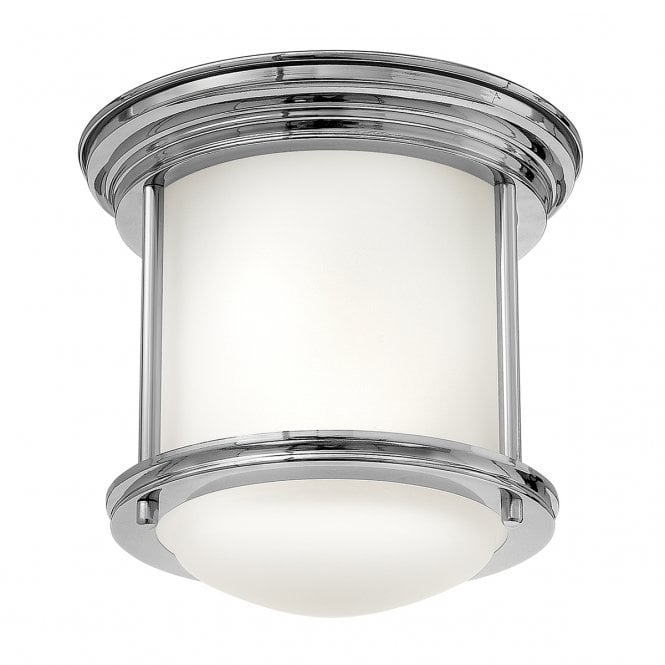 HADRIAN 1 Light Flush Mount in Opal Glass and Polished Chrome
