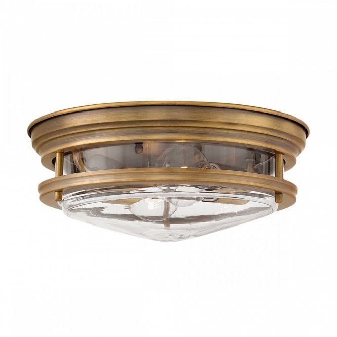 HADRIAN 2 Light Flush Mount in Brushed Bronze Clear Glass