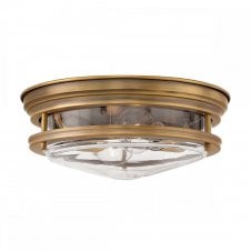 Bronze and Clear Glass Bathroom Ceiling Light