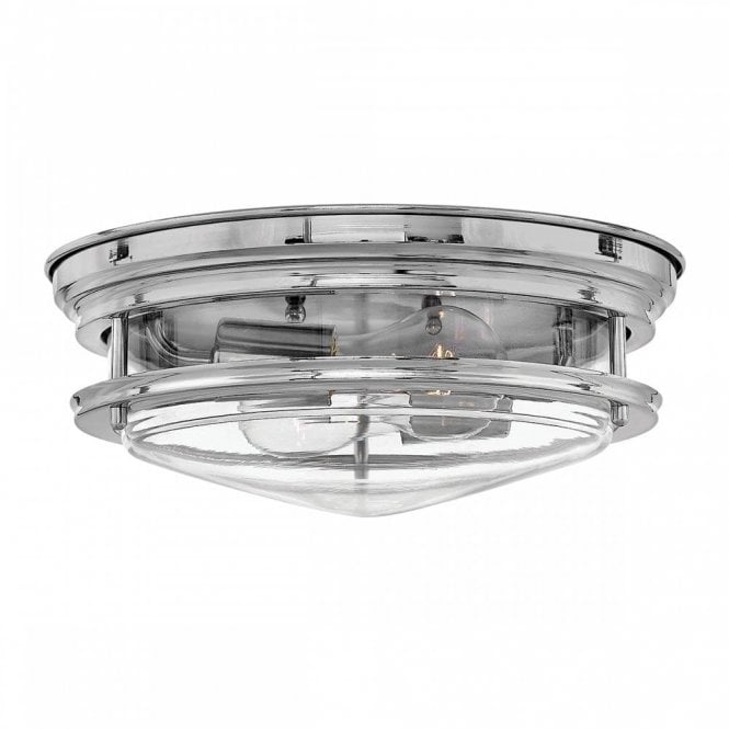 HADRIAN 2 Light Flush Mount in Chrome Clear Glass