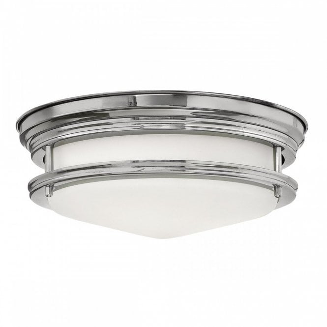 HADRIAN 2 Light Flush Mount in Chrome Opal Glass