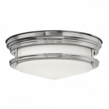 Chrome and Opal Glass Bathroom Ceiling Light
