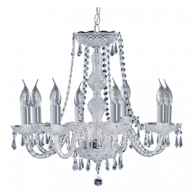 HALE traditional 8 light chrome and crystal chandelier