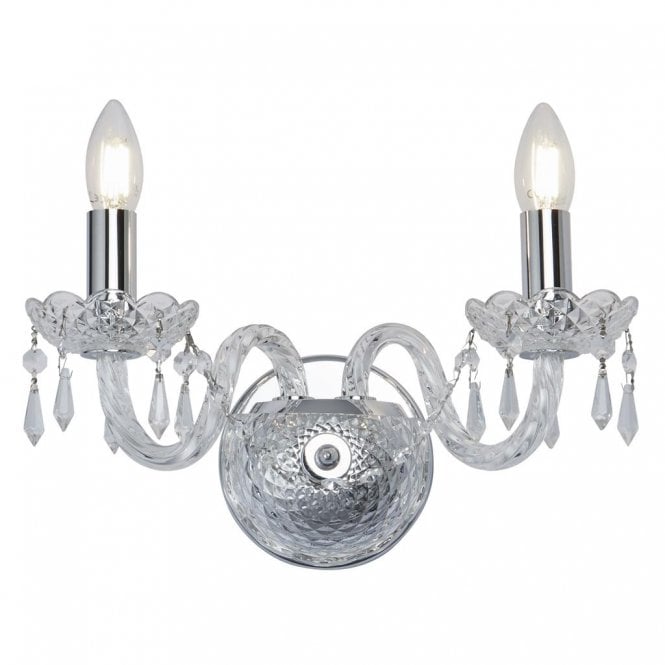 HALE traditional chrome and crystal double wall light
