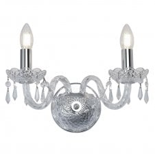 HALE traditional chrome and crystal double wall light