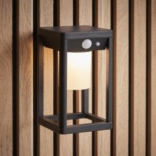 Hallam 1 Light Outdoor Black Photocell w PIR