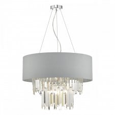 grey drum pendant with crystal detailing