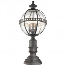 HALLERON Victorian style exterior pedestal globe lantern