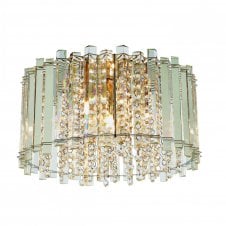 HANNA 4 light clear crystal glass flush fit ceiling light