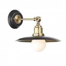 HANNOVER retro single wall light in black & antique brass