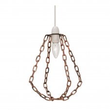 Copper chain easy fit ceiling shade