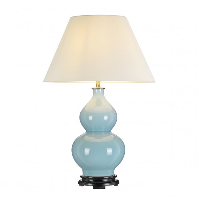 HARBIN Table Lamp With Tall Empire Shade - Duck Egg Blue