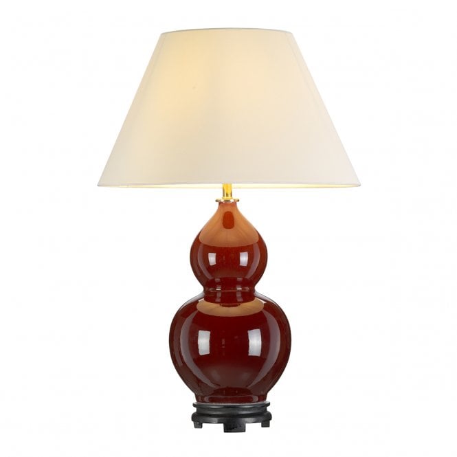 HARBIN Table Lamp With Tall Empire shade - Oxblood