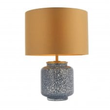 HARDIE Cobalt Glass Table Lamp With Gold Shade