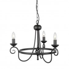 Small Medieval Black Hoop Chandelier