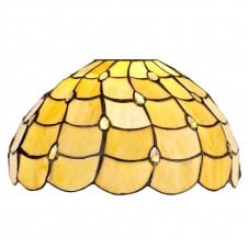 HARMONY beige glass Tiffany style easy fit pendant shade with crystal detailing
