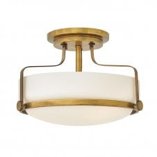 2 Light Medium Semi Flush Fitting Heritage Bronze 