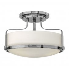 2 Light Small Semi Flush Fitting Polished Chrome