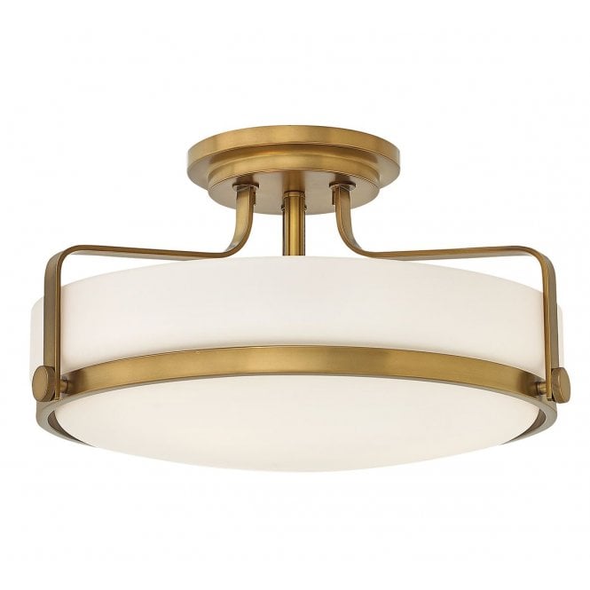 HARPER 3 Light Medium Semi Flush Fitting Heritage Brass