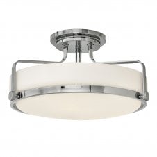 3 Light Medium Semi Flush Fitting Polished Chrome