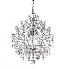 Crystal Chandelier With Chrome Detailing | The Lighting Company 