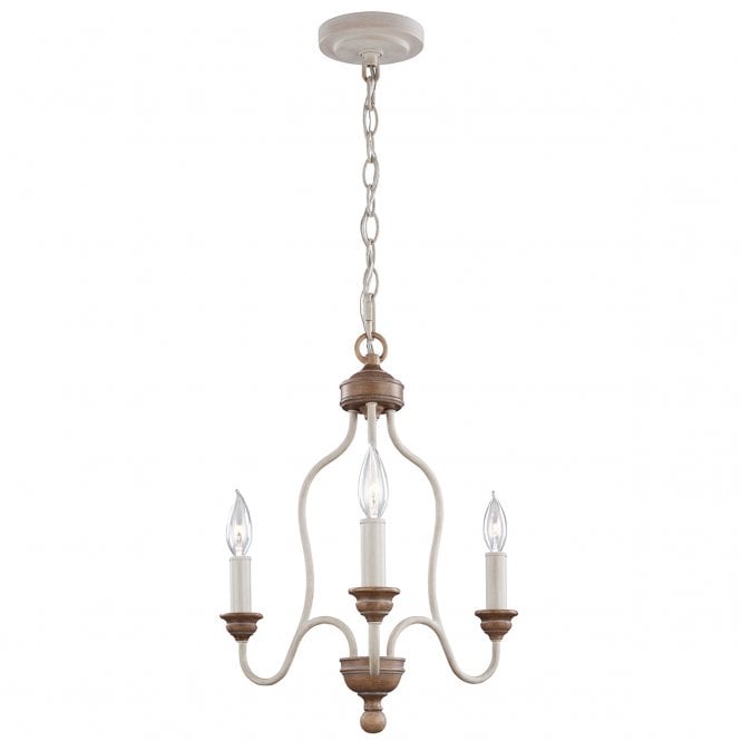 HARTSVILLE 3 light beach wood chandelier