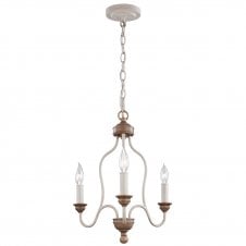 rustic 3 light wooden chandelier
