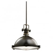 coastal ceiling pendant in old bronze with prismatic diffuser