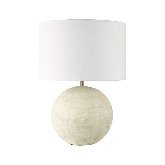 Havana Natural Ceramic Table Lamp with White Linen Shade