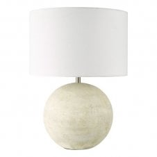 Havana Natural Ceramic Table Lamp with White Linen Shade