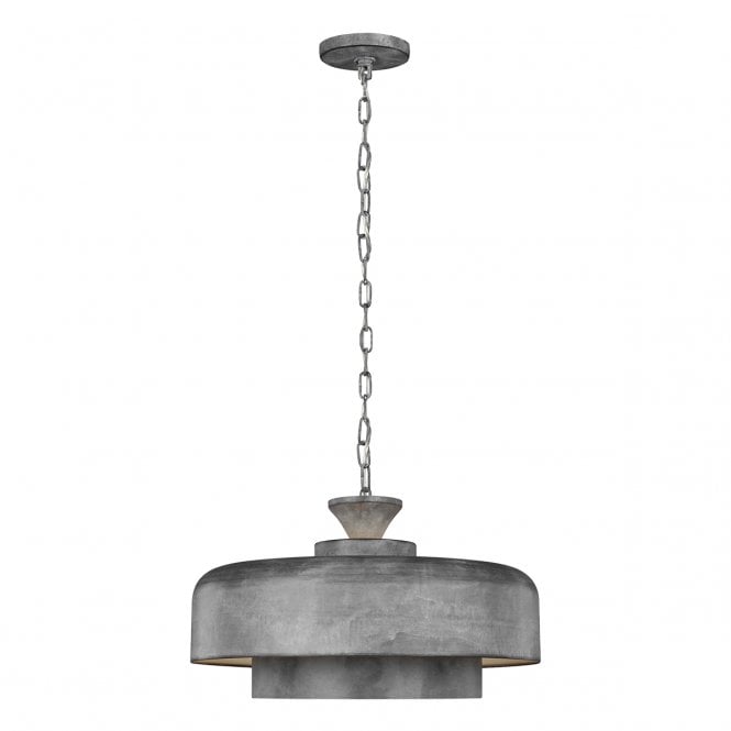 HAYMARKET galvanised finish ceiling pendant light