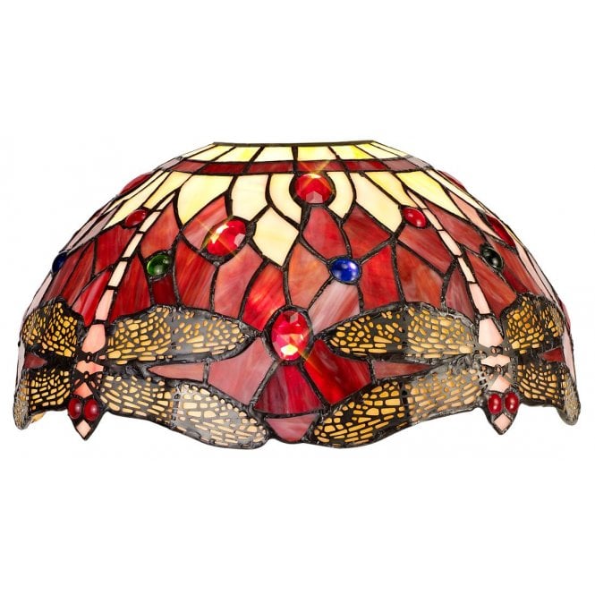 HAZEL easy fit dragonfly Tiffany shade in purple and pink with crystal detailing
