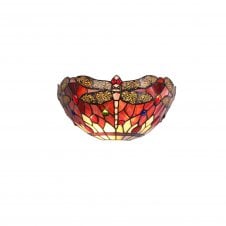 HAZEL purple and pink glass Tiffany wall washer light with coloured crystal detail