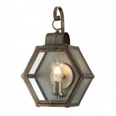 HEATH Medium Wall Lantern in Bronze with Seeded Glass