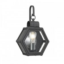 HEATH Small Wall Lantern in Black with Seeded Glass