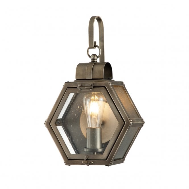 HEATH Small Wall Lantern in Bronze with Seeded Glass
