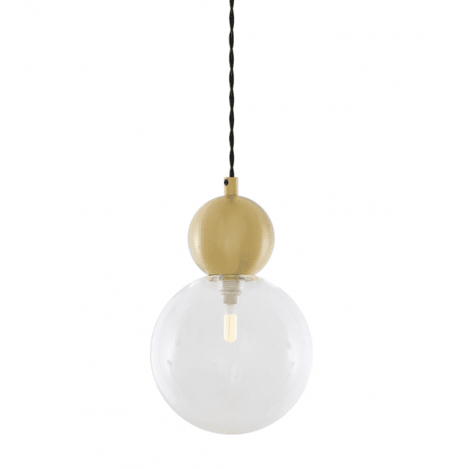 HELENA Antique Brass Ball and Glass Globe Pendant