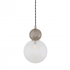 HELENA Antique Silver Ball and Glass Globe Pendant