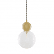 HELENA Satin Brass Ball and Glass Globe Pendant