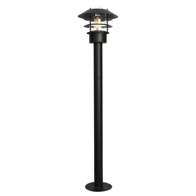 HELSINGOR modern outdoor bollard lantern in black