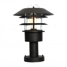 modern black outdoor pedestal lantern