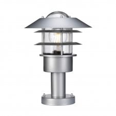 Modern Silver Outdoor Post Lantern